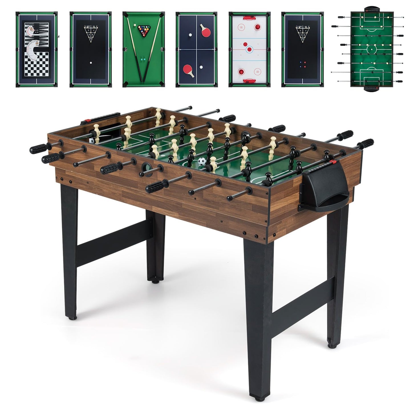 10-in-1 Multi Game Table, Space-Saving Combo Tables with Football