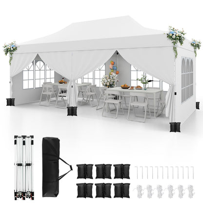 3m x 6m Outdoor Garden Shelter with 6 Sidewalls and Carrying Bag