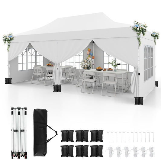 3m x 6m Outdoor Garden Shelter with 6 Sidewalls and Carrying Bag