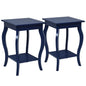 Accent End Table with Elegant Curved Legs and 2-Tier Open Storage Shelves