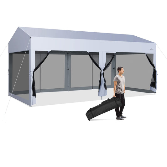 3m x 6m Pop Up Gazebo UV Screen House Party Tent with Removable Sidewalls