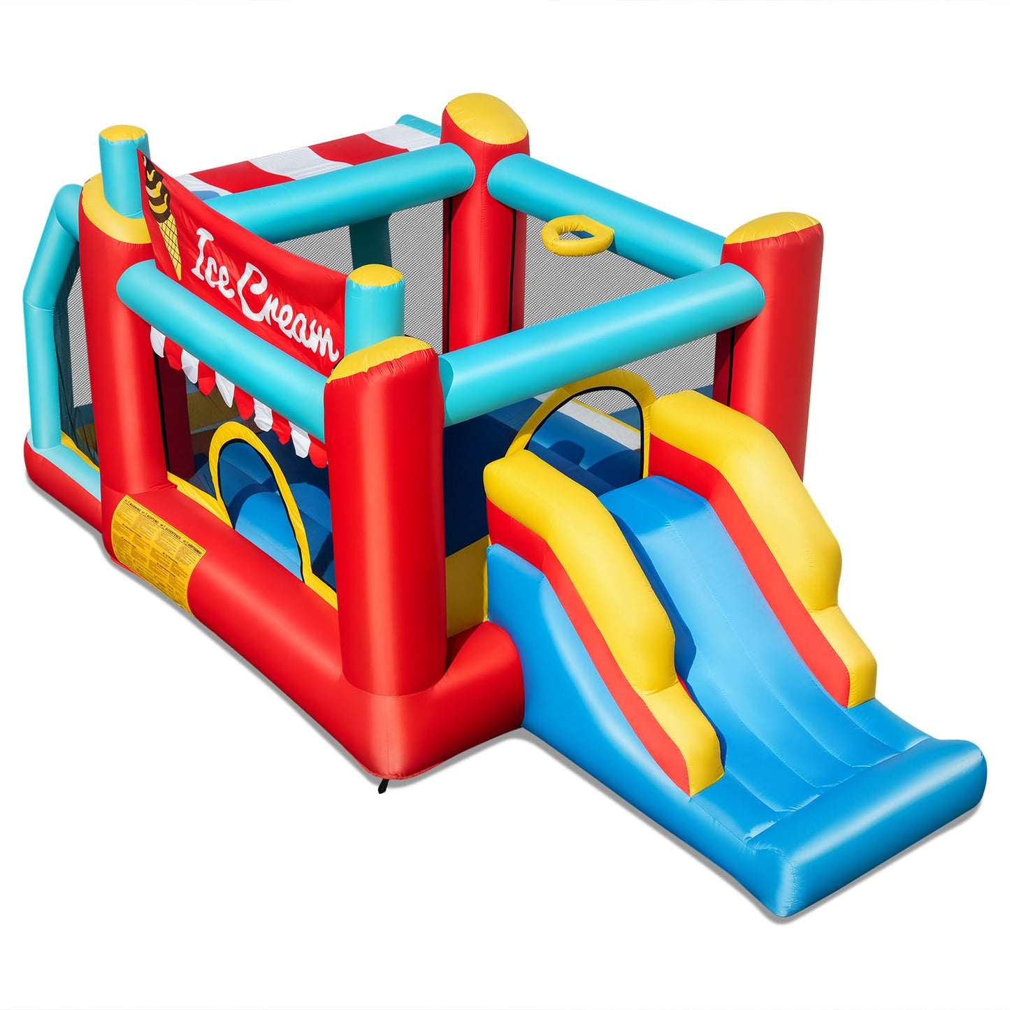 Kids Bouncy Castle with Slide & Basketball Hoop for 3-10 Years Old