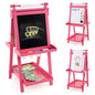 Kids Wooden Art Easel Double-Sided Height Adjustable Children Easel