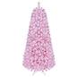 Artificial Christmas Tree, Snow Flocked Xmas Tree with Branch Tips and Foldable Metal Stand