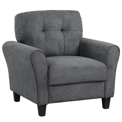 Tufted Upholstered Accent Chair with Non-slip Foot Pads