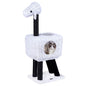 Cat Tree 110cm Lamb-Shaped Cat Tower with 2-Door Rattan Condo Sisal Scratching Posts
