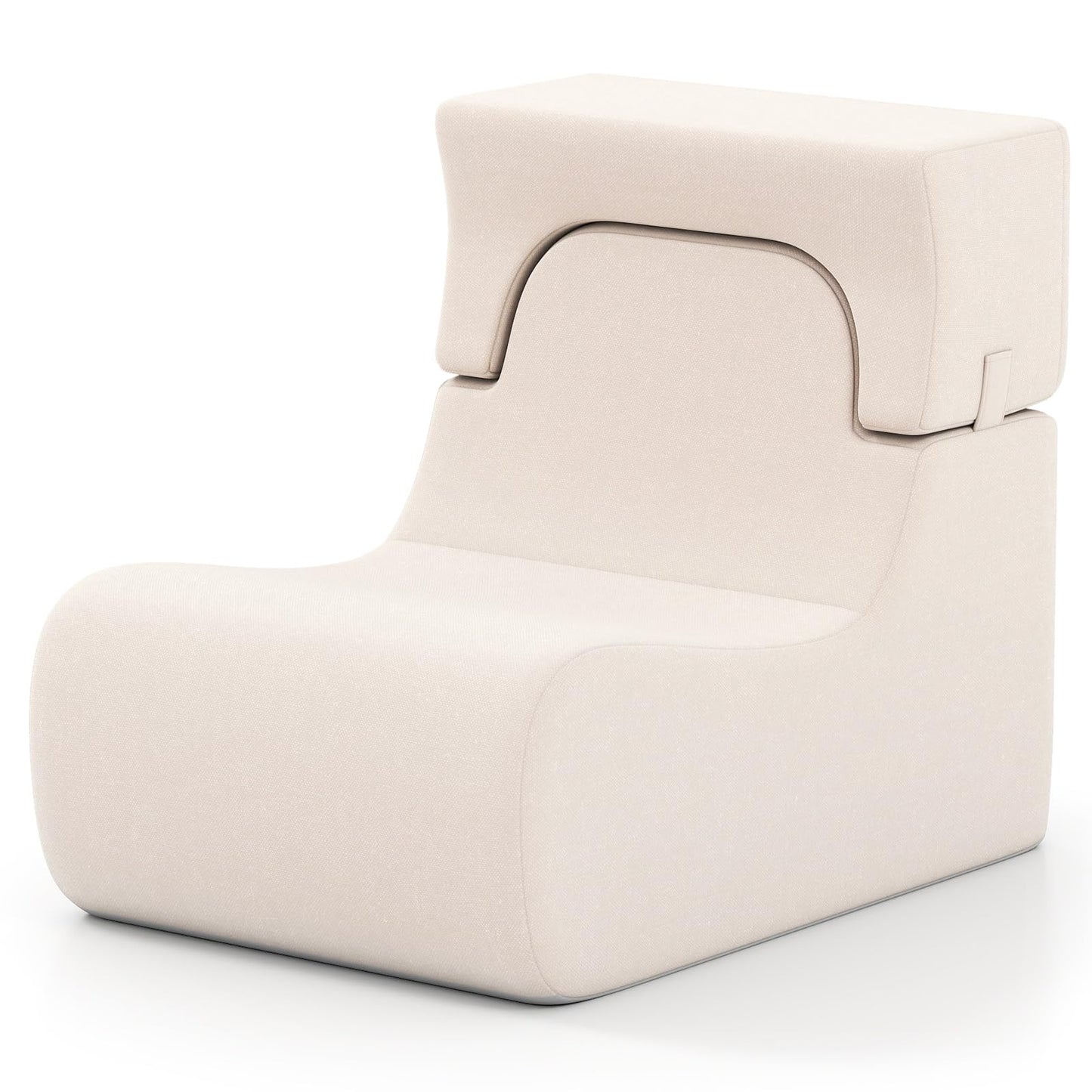 Lazy Sofa with Detachable Headrest and Washable Ice Velvet Cover