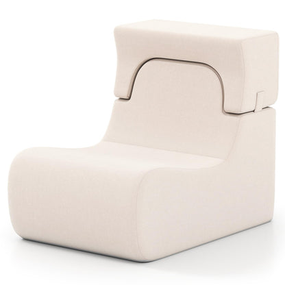 Lazy Sofa with Detachable Headrest and Washable Ice Velvet Cover