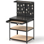 81 x 41 CM Workbench with Pegboard and Drawer and Shelves