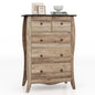 Farmhouse Chest of Drawers with 5 Folding Fabric Drawers and Anti-tipping Kit