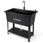 100L Kitchen Sink, Free Standing Catering Sink with Rotating Faucet