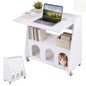 Folding Desk on Wheels, Convertible Drop Leaf Writing Desk