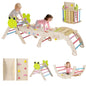 Kids Climbing Frame, Toddler Climbing Set with Arch, Reversible Ramp
