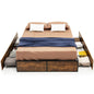 4FT Double Metal Bed Frame with 4 Underbed Drawers (190 x 120 x 33cm)