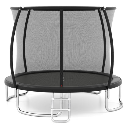 10ft Trampoline, Outdoor Rebounder Trampoline with Safety Enclosure Net and Ladder