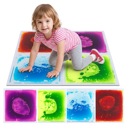 Glow-in-the-Dark Liquid Sensory Floor Tiles for Toddlers
