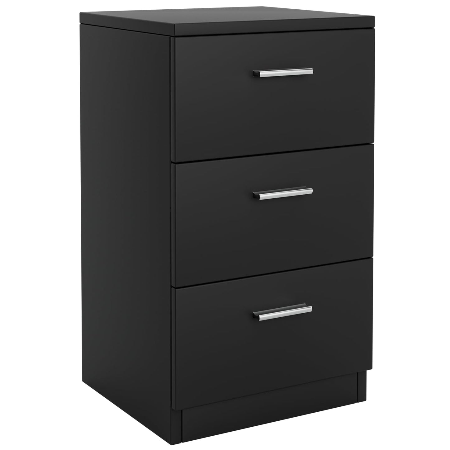 Space-saving Night Chest with 3 Drawers and Handles for Bedroom