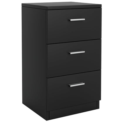Space-saving Night Chest with 3 Drawers and Handles for Bedroom