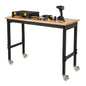 Adjustable Workbench with Wheels and Heavy-Duty Metal Frame