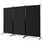 3-Panel Freestanding Wood Room Divider with Durable Hinges Steel Base