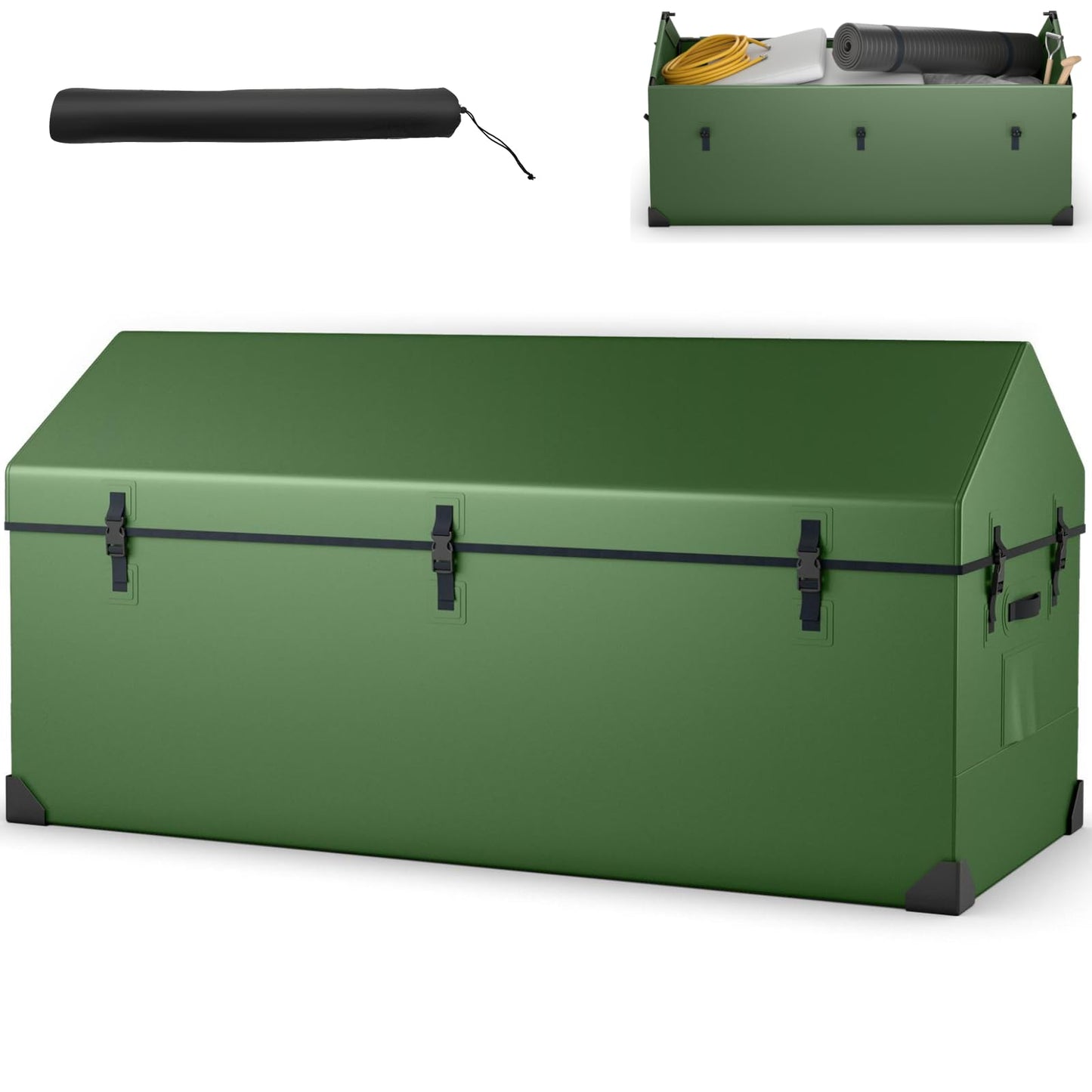 658L Outdoor Storage Box Tarpaulin Deck Box with Ventilated Window