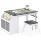 Kids Art Table and Stool Set, Toddler Craft Desk