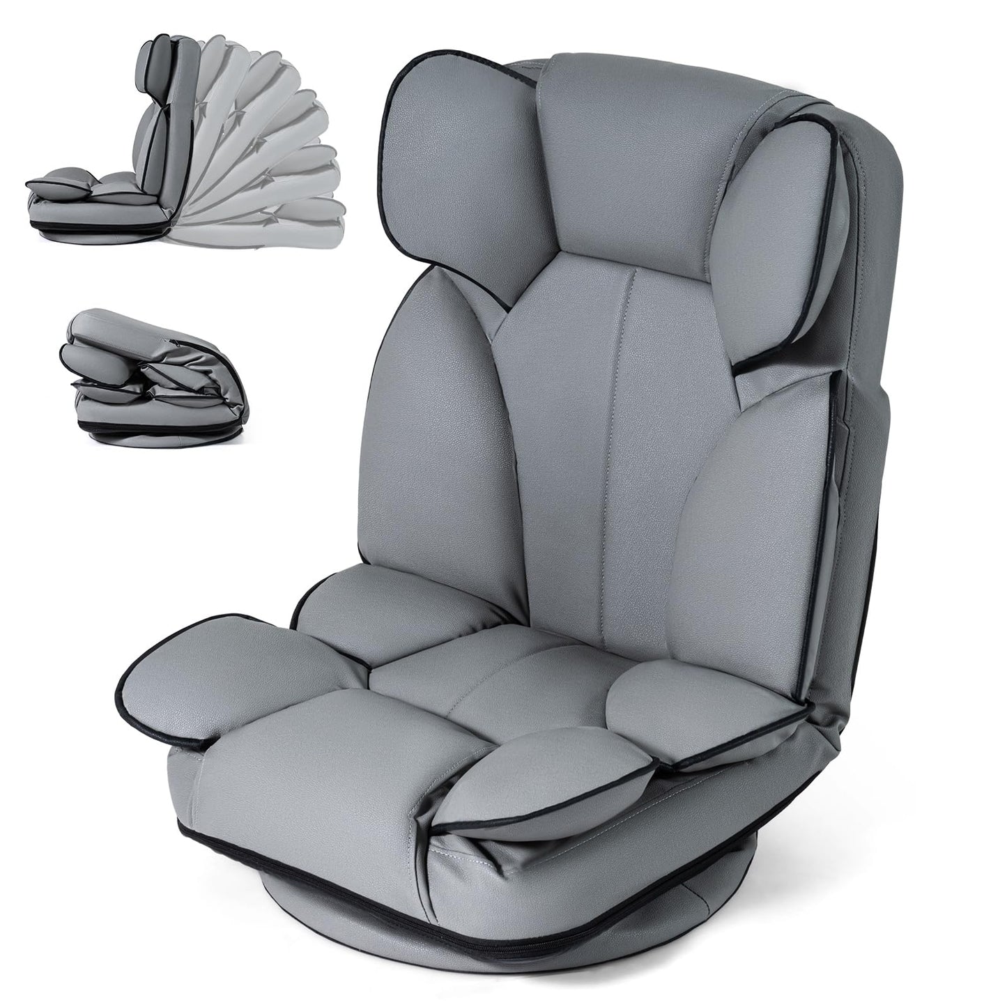 360° Swivel Floor Gaming Chair Bed, 6 Adjustable Positions