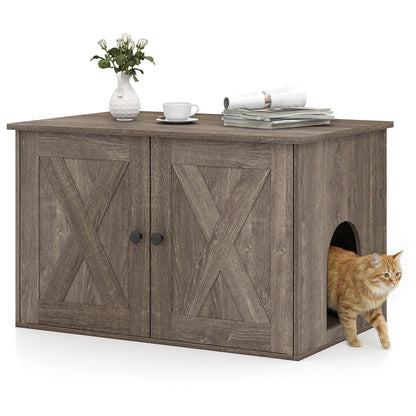 Cat Litter Box Enclosure, Hidden Privacy Kitty Washroom