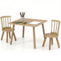 Kids Table and Chair Set, Wooden Toddler Play Table with Solid Wood Legs