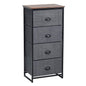 4 Fabric Nightstand Bedside Storage Cabinet Folding Drawers