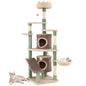 Cat Tree, 163cm Tall Modern Cats Tower with Plush Perch, 2 Condos, Basket Bed
