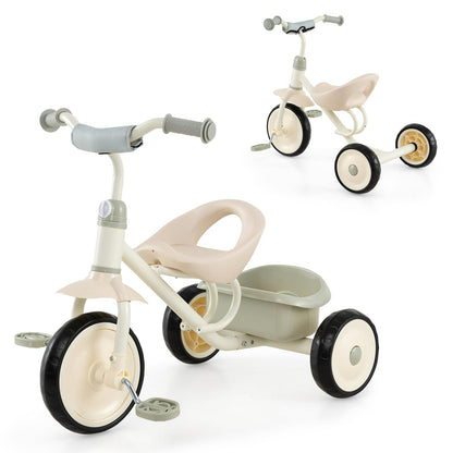 Kids Tricycle, Toddler Trike with Removable Storage Basket