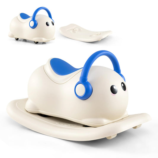 3-in-1 Rocking Horse for Toddlers 1-3 Years Old with Rolling Wheels