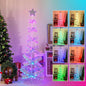210 cm Outdoor Spiral Pre-lit Christmas Tree with Collapsible Color Lights