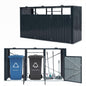 3-Bin Wheelie Bin Storage with Flip-Up Lids & Lockable Doors
