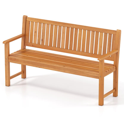 2/3-Person Garden Bench, All-Weather Wooden Patio Loveseat Park Bench Chair