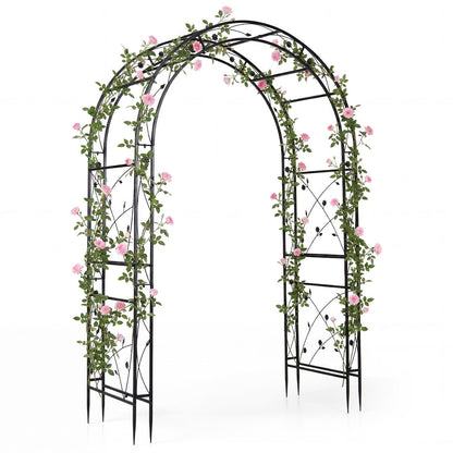 Metal Garden Arch, Large Archway Trellis Pergola Arbour for Rose Vines Climbing Plant, Patio Arbor Decoration Stand