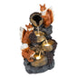 4-Tier Outdoor Water Fountain, 59cm Cascading Waterfall Fountain with 3 LED Lights