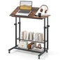 80 x 50cm Height Adjustable Mobile Laptop Table Computer Desk with Tilting Tabletop
