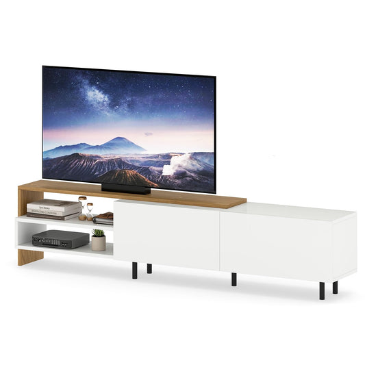 TV Stand for 80 Inches TVs with Storage Shelves and Cabinets