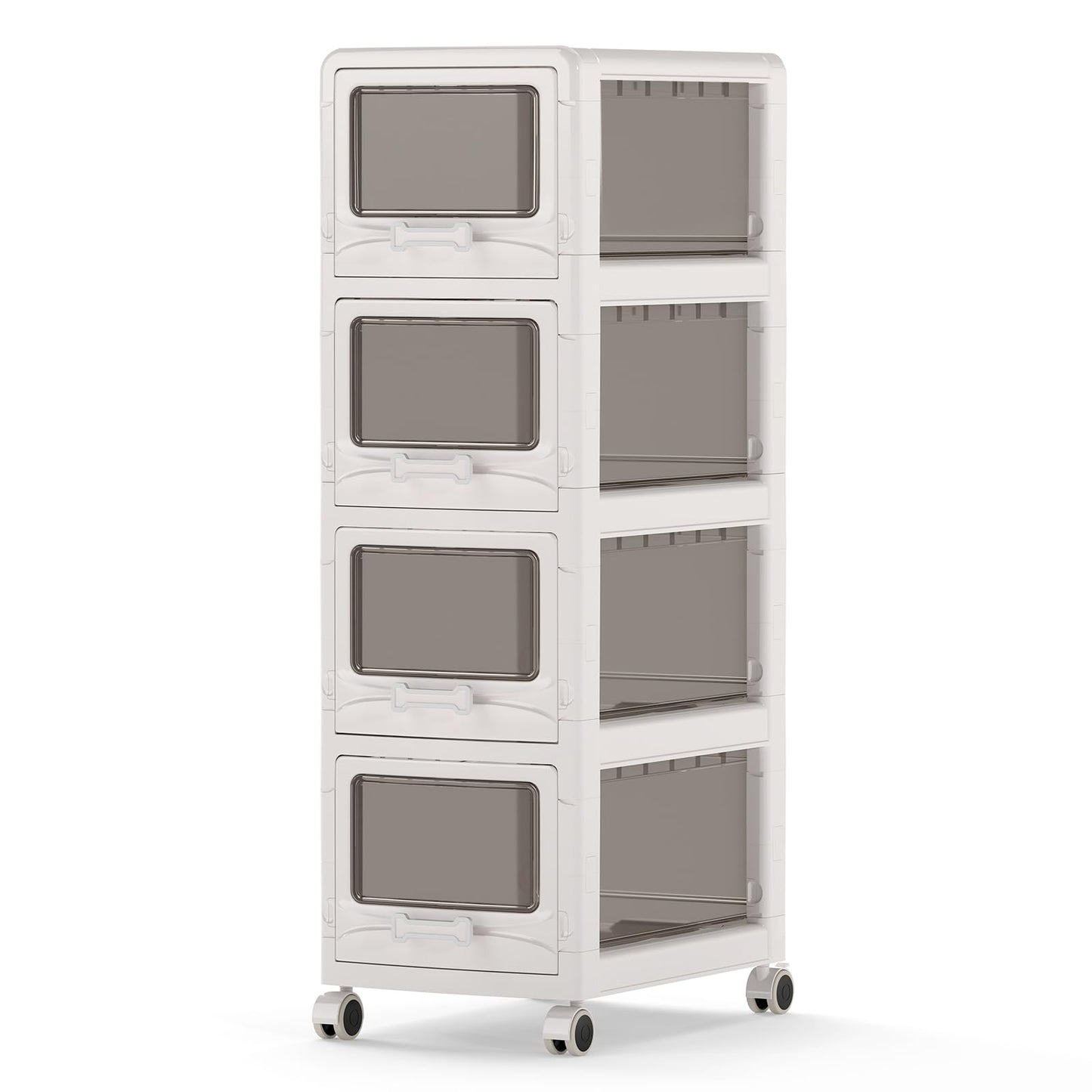 Slim Bathroom Floor Cabinet with 3/4/5 Drawers on Wheels (3-Tier) | Narrow Bathroom Storage Unit