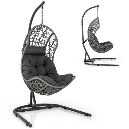 Swing Egg Chair with Stand for Garden Patio Yard Living Room