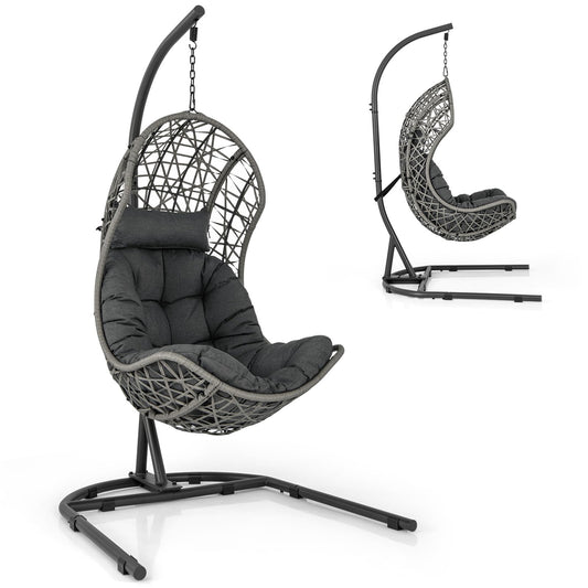 Swing Egg Chair with Stand for Garden Patio Yard Living Room