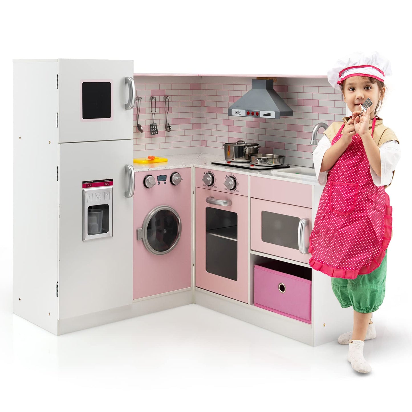 Kids Corner Kitchen Playset with Apron and Chef Hat