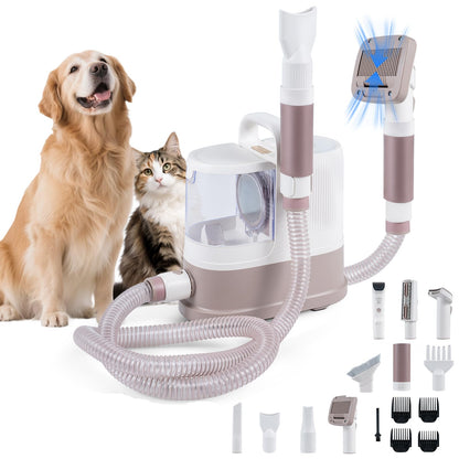 9-in-1 Dog Grooming Vacuum Kit for Shedding with 3 Suction Modes