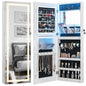 108cm Lockable Jewelry Mirror Cabinet with 3-Color LED Lights