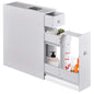 Slim Storage Cabinet with Slide-out Drawers and Flip open Top Cover