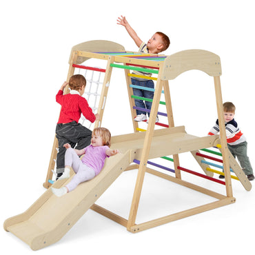 Wooden Playground Jungle Gym with Slide