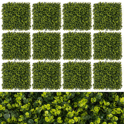 12 Pieces 50 x 50cm Artificial Grass Wall Panels for Garden Yard Balcony Home