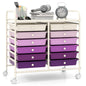 Metal Frame Utility Storage Organizer Cart with Lockable Wheels